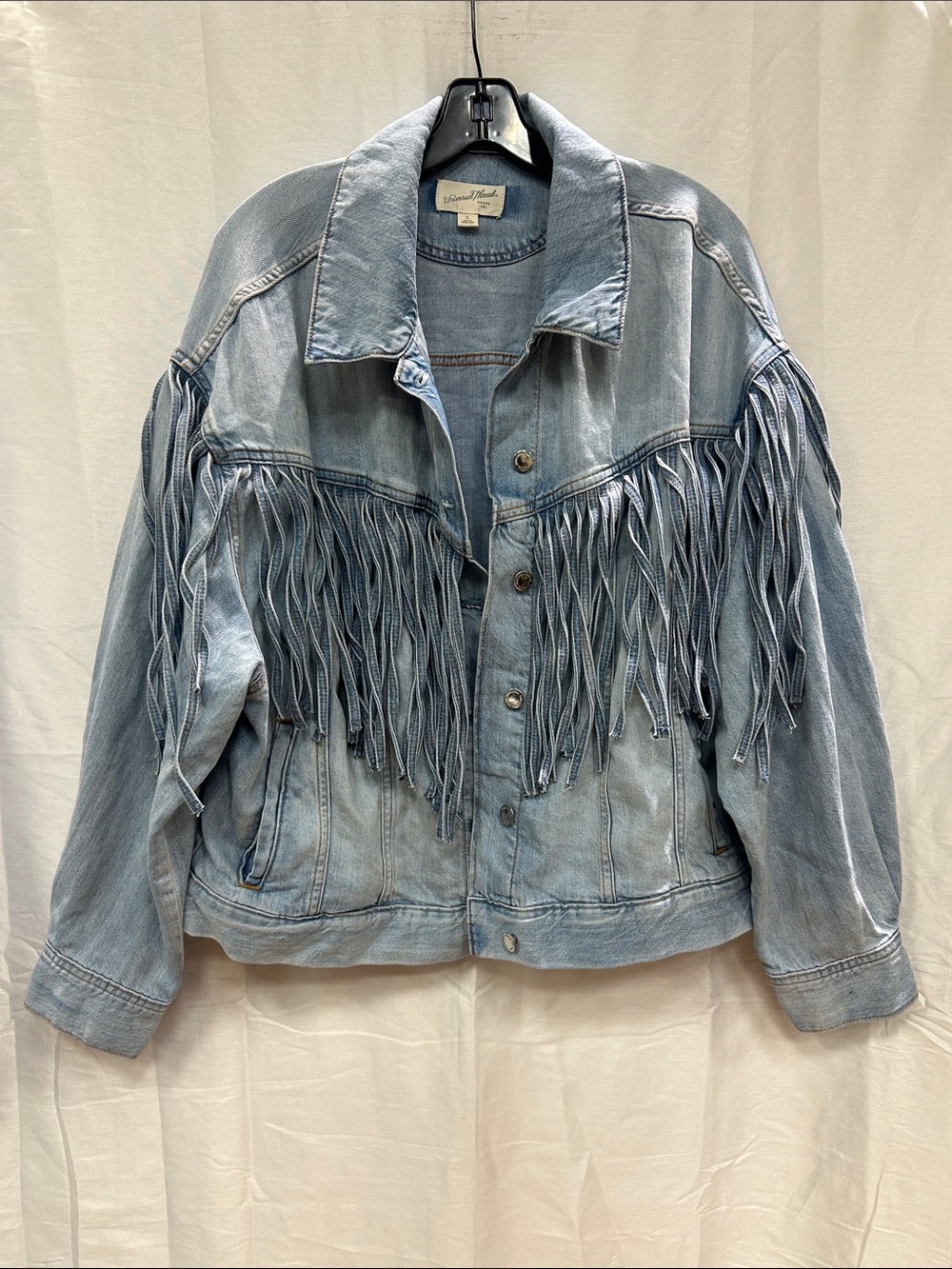 Universal Thread Light Blue Fringe Denim Jacket